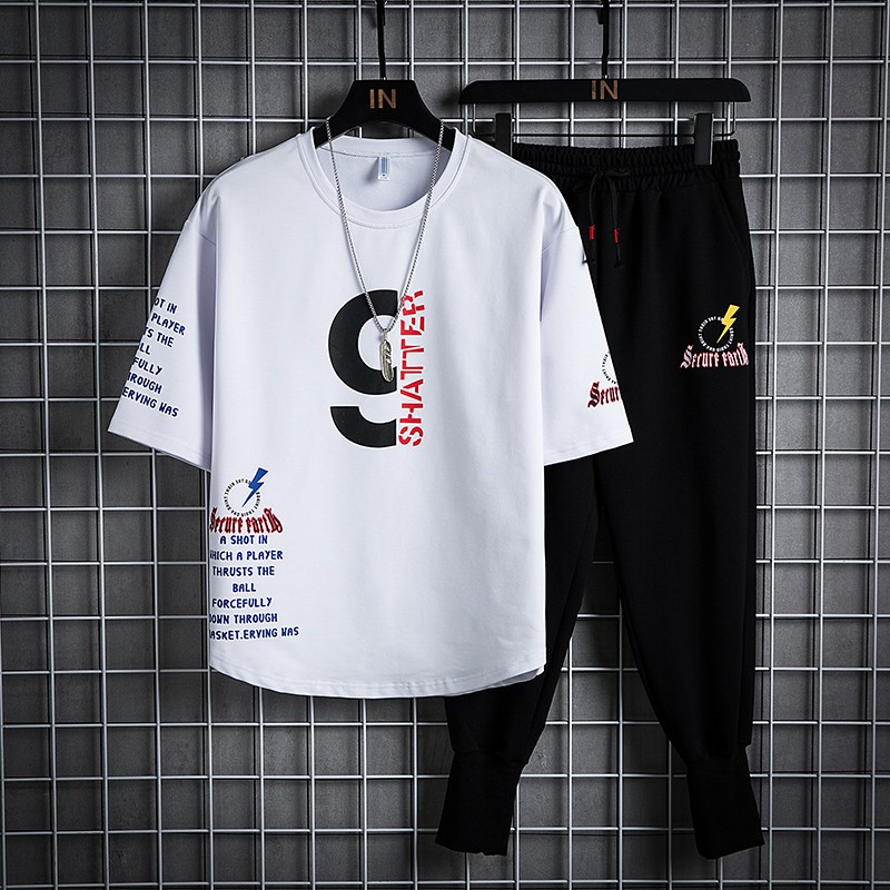 Bộ Đồ Thun Nam Thể Thao Áo Số 9 Ngắn Tay Kết Hợp Quần Jogger Bo Gấu SHATTER SEPTEMBERGIRL1989 SET NAM 90000112C | BigBuy360 - bigbuy360.vn