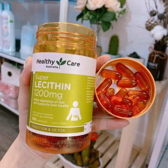 Mầm đậu nành úc healthy care tăng vòng 1 Super Lecithin 1200mg 100 viên uống đẹp da cân bằng nội tiết tố - Chính Hãng