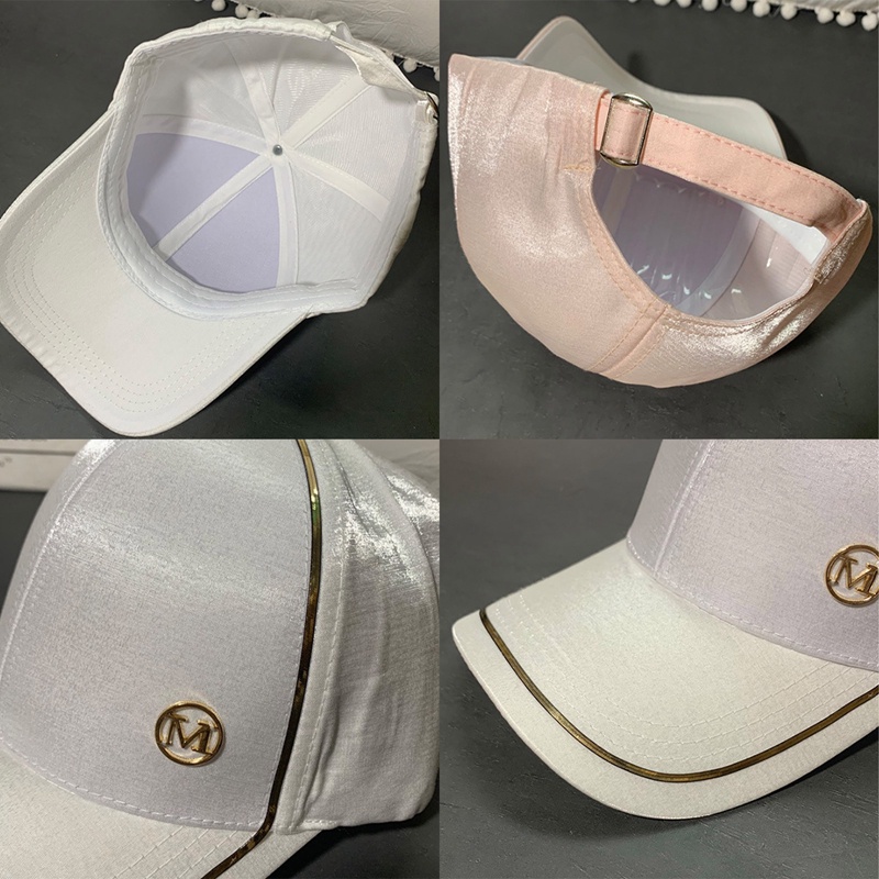 Mũ Lưỡi Trai Vải Satin In Chữ M Phong Cách Hip Hop Thời Trang Xuân Hè Cho Bạn Gái