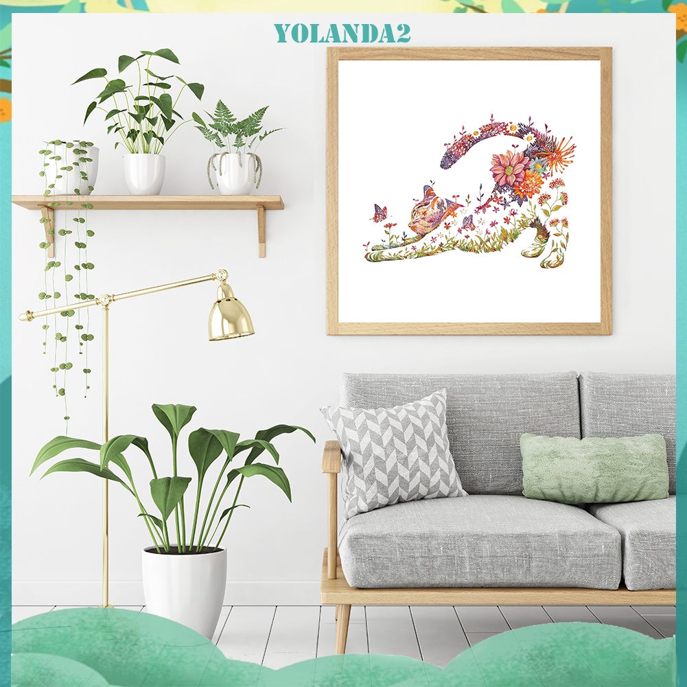 Bộ kit tranh thêu chữ thập hình mèo con dễ thương