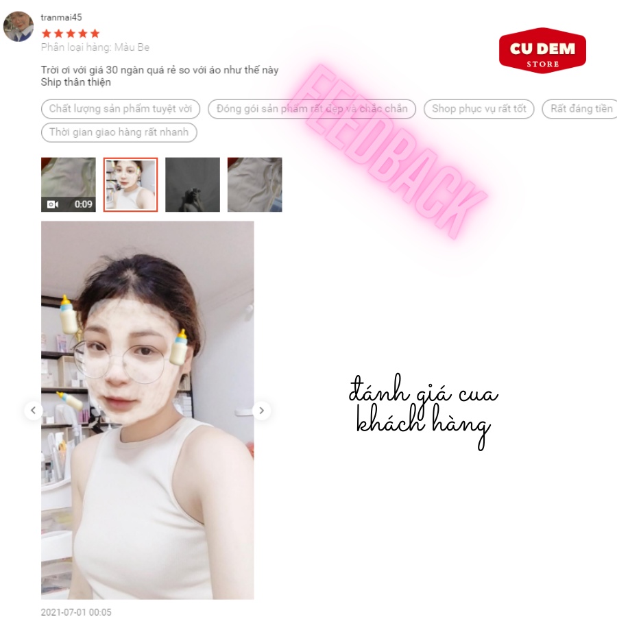 Áo ba lỗ nữ croptop thun tăm phong cách Hàn Quốc - Cú Đêm Store