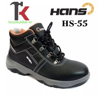 Giày bảo hộ Hans HS55 da bò, chống nước, chống đinh, va đập, trơn trượt - Giày công trình cao cấp