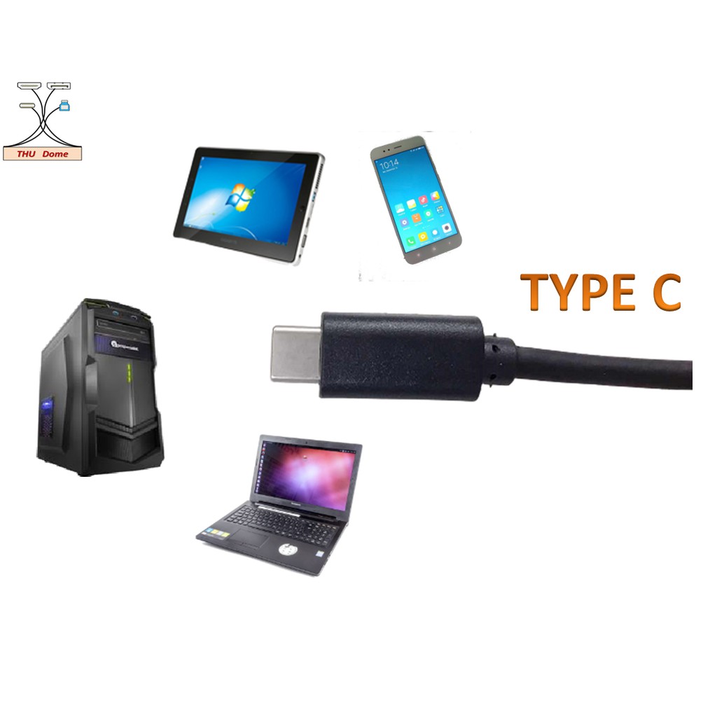 Cáp sạc nhanh Type C 5V-3A/Cáp truyền dữ liệu từ Type C sang USB 3.1