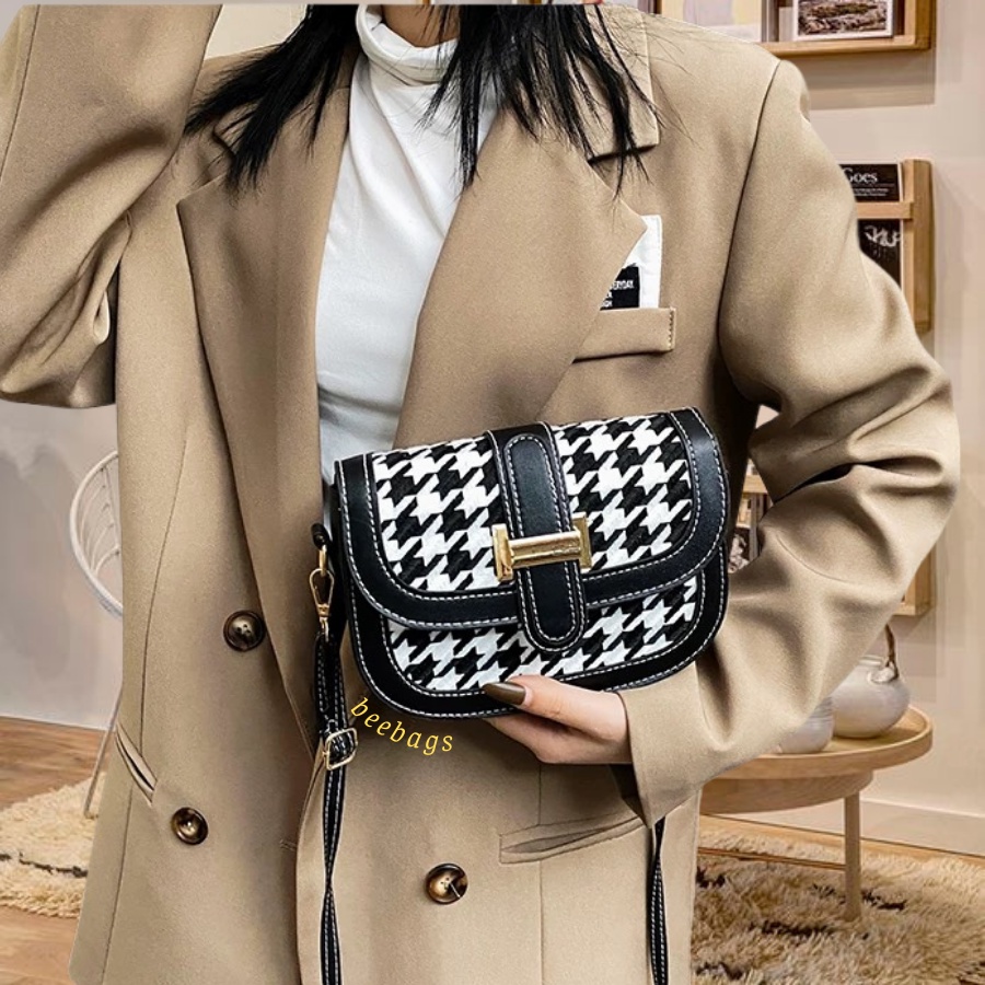 Túi Xách Da Nữ Thiết Kế Hoạ Tiết Houndstooth Sang Chảnh | TX01 | Túi Đeo Chéo Đi Chơi Đi Cafe Dễ Phối Đồ Sang Trọng