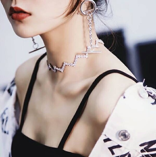 Vòng cổ zic zac - chocker đá nhân tạo