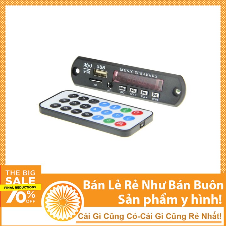 Module Giải Mã MP3 / USB / TF / AUX 12V Có Màn Hình Và Tay Điều Khiển (Không Có Bluetooth)