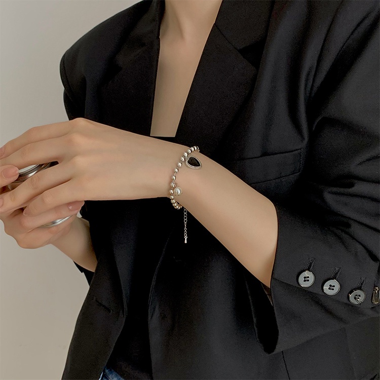 Vòng đeo tay phối ngọc trai nhân tạo thời trang sang trọng cho nữ