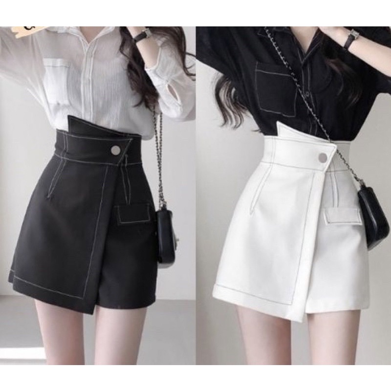 Chân váy viền chỉ quần giả váy