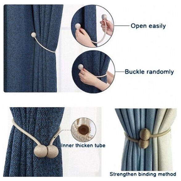 1 Dây Buộc Rèm Cửa Nam Châm Đính Ngọc Trai Sang Trọng