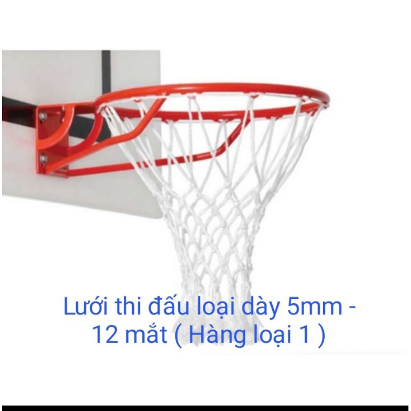 Lưới bóng rổ thi đấu ( Có tua rua - Loại dày 5mm - 12 mắt )