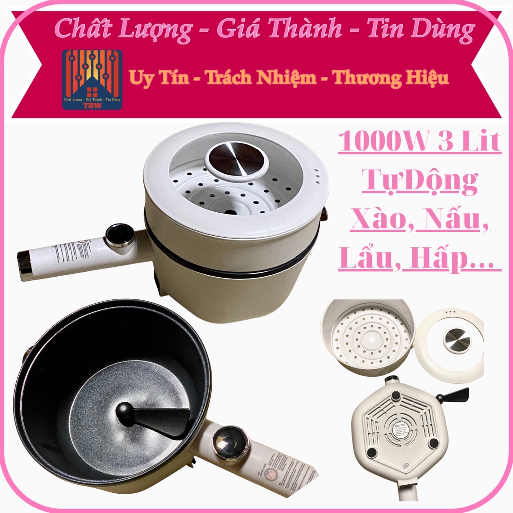 |THW| Nồi đa năng tự động đảo, quay, xào nấu hấp đa năng nấu, lẩu, hấp có hẹn giờ hiển thị điện tử