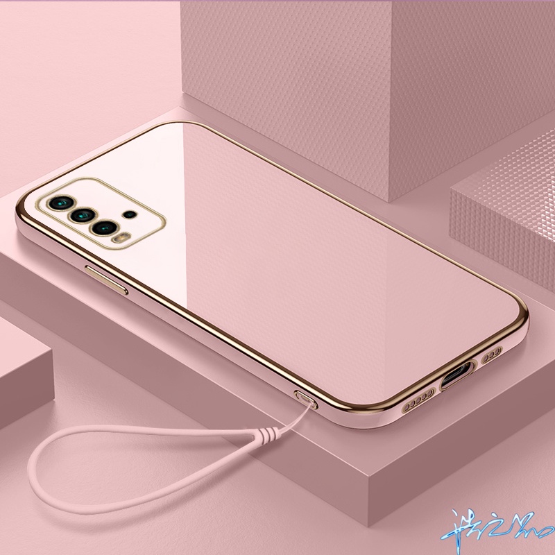 Ốp Điện Thoại Viền Dẻo Bề Mặt Mịn Kèm Dây Đeo Sang Trọng Cho Redmi 10C Case 10 9 9A 9i 9T 8 8A 7
