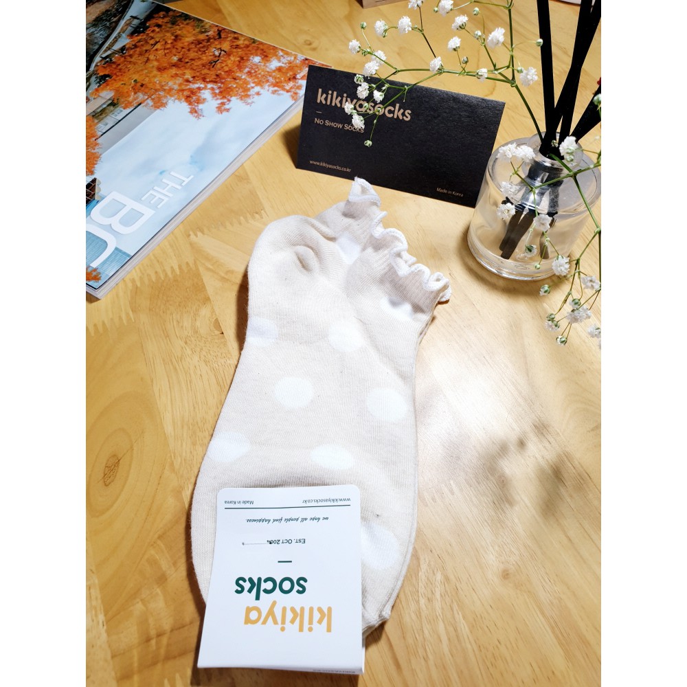 Tất vớ nữ cổ ngắn chấm bi Kikiya cao cấp Hàn Quốc W-A-015 (Chính Hãng)