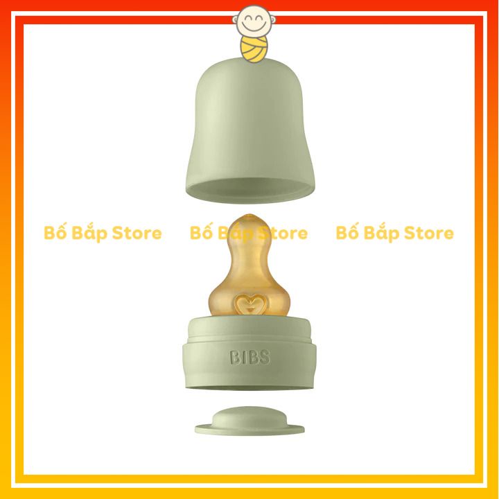 Núm Ti BIBS Cao Su ⚡𝟭𝟬𝟬% CHÍNH HÃNG⚡ Siêu Mềm Giúp Bé Tập Bú Bình Hiệu Quả