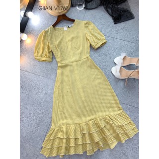 đầm caro đuôi cá