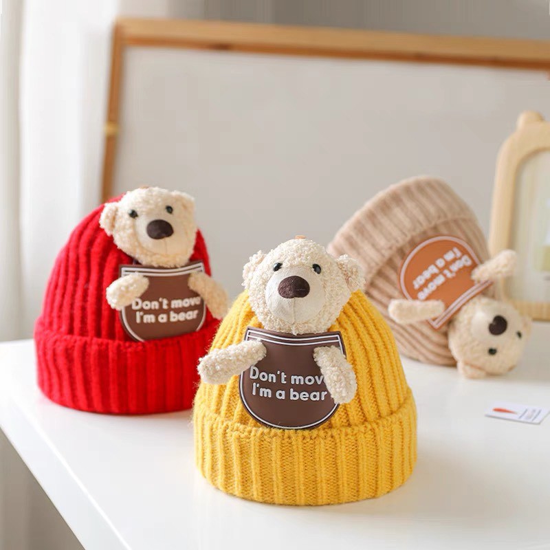 Mũ beanie, mũ gấu cho bé cực yêu, siêu siêu ấm áp, cực xinh