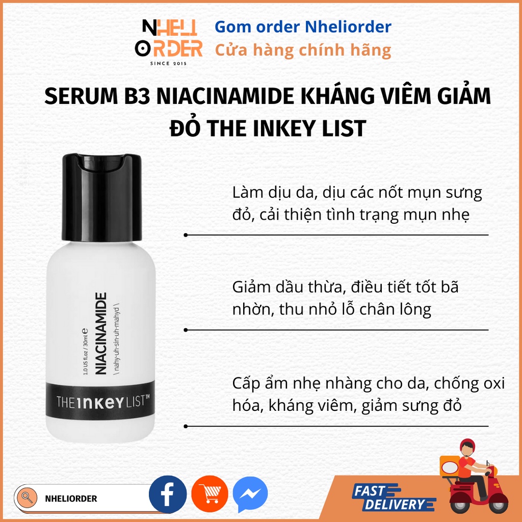 Niacinamide - Chỉ nhận đơn trả hàng! Note đơn kèm tên fb