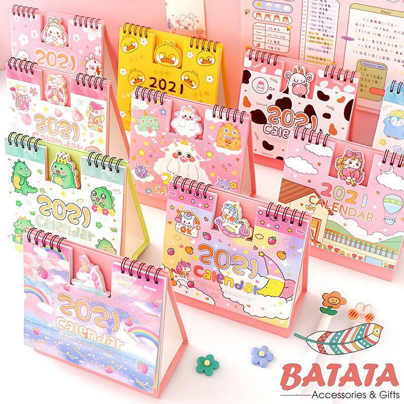 Lịch Để Bàn Năm 2022 Nhiều Họa Tiết Siêu Dễ Thương, Cute, Đáng Yêu Trang Trí Góc Học Tập, Bàn Làm Việc