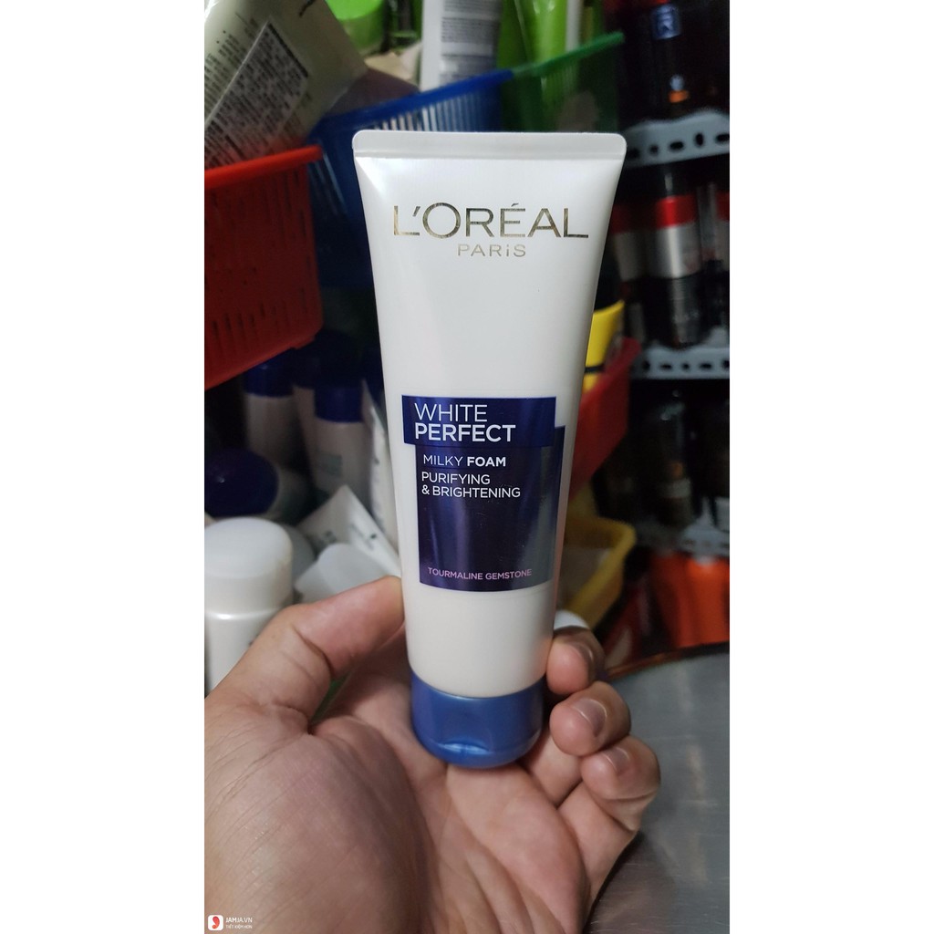 Sữa rửa mặt trắng da L'Oreal Paris White Perfect Milk foam purifying & brightening 50g