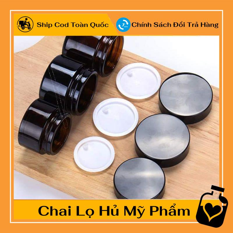 Hủ Đựng Kem ❤ TOP GIÁ RẺ ❤ Hũ đựng kem thủy tinh nâu 30g/50g/100g chiết mỹ phẩm , phụ kiện du lịch