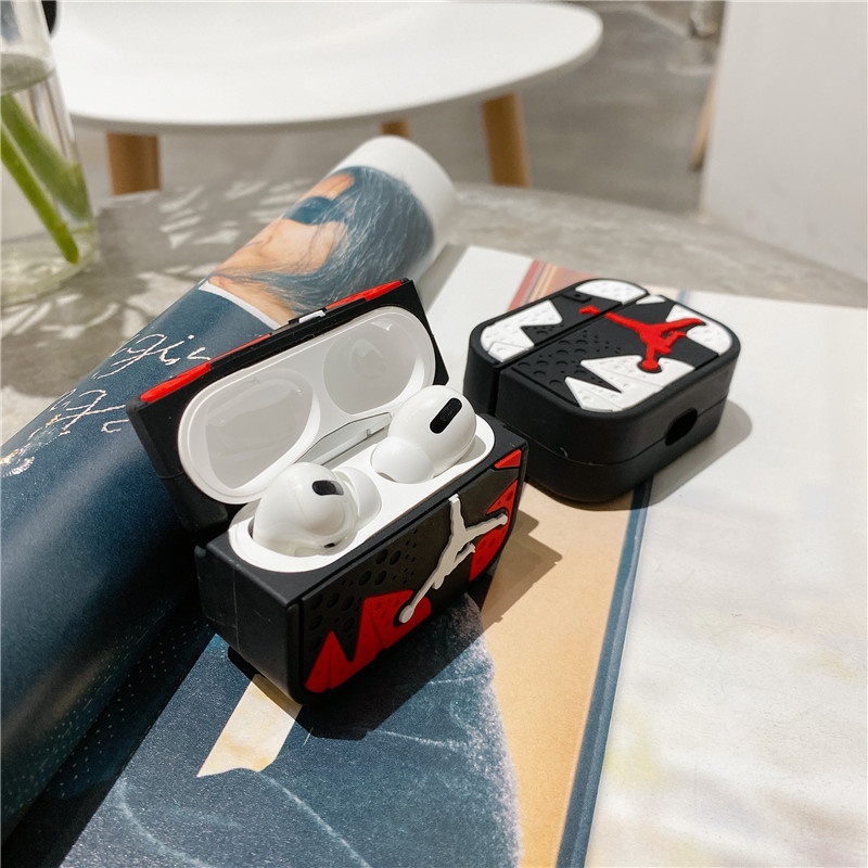 Vỏ Bảo Vệ Hộp Sạc Tai nghe không dây Apple Airpods Pro 2 3 1 Bằng Silicon Mềm Hình Giày Thể Thao Air Jordan
