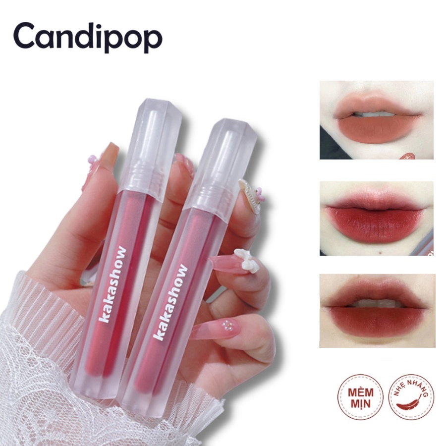 Son kem lì Kakashow nắp trắng tôn da mềm mịn như nhung cấp ẩm Candipop