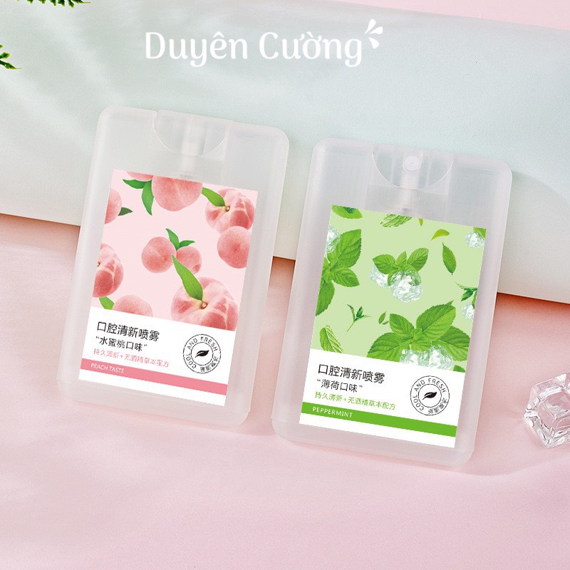 (Bán buôn – Sỉ) Xịt Thơm Miệng Heyxi Vị Đào, Trà Xanh Thơm Mát shopduyencuong