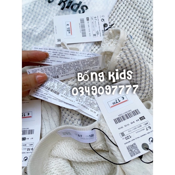 Set Váy Len Bé Gái Smock Trắng ZR(bán lẻ áo, lẻ chân váy)