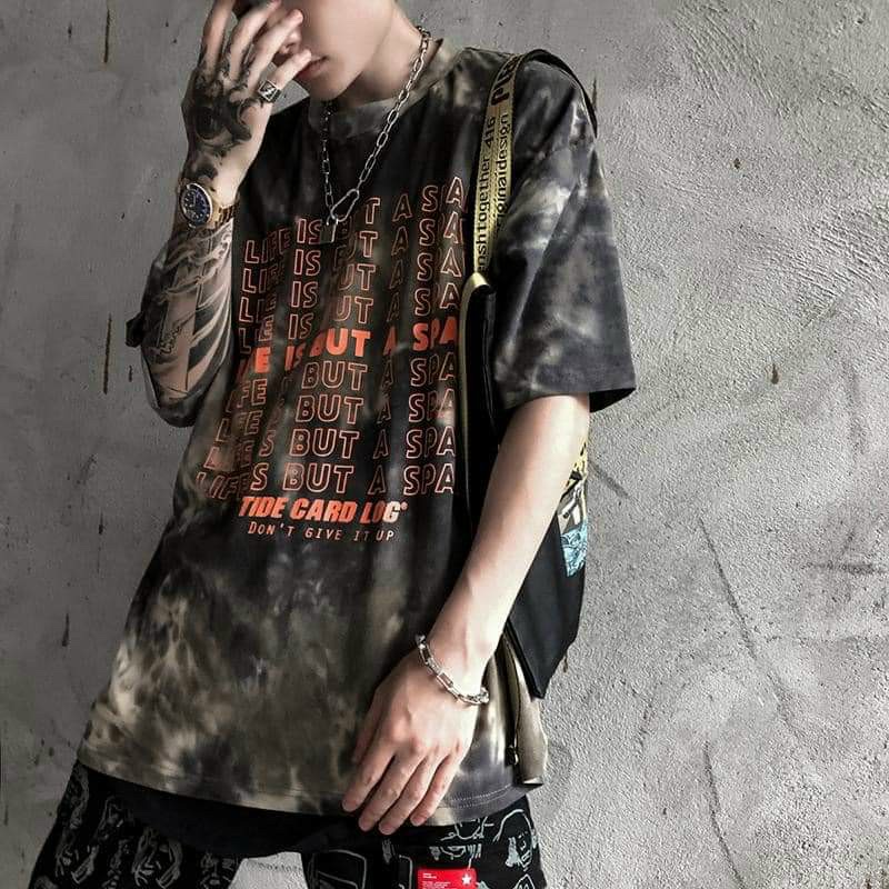 ÁO THUN FORM RỘNG TAY LỠ UNISEX MÀU LOANG, ÁO PHÔNG FORM RỘNG NAM NỮ LIFE