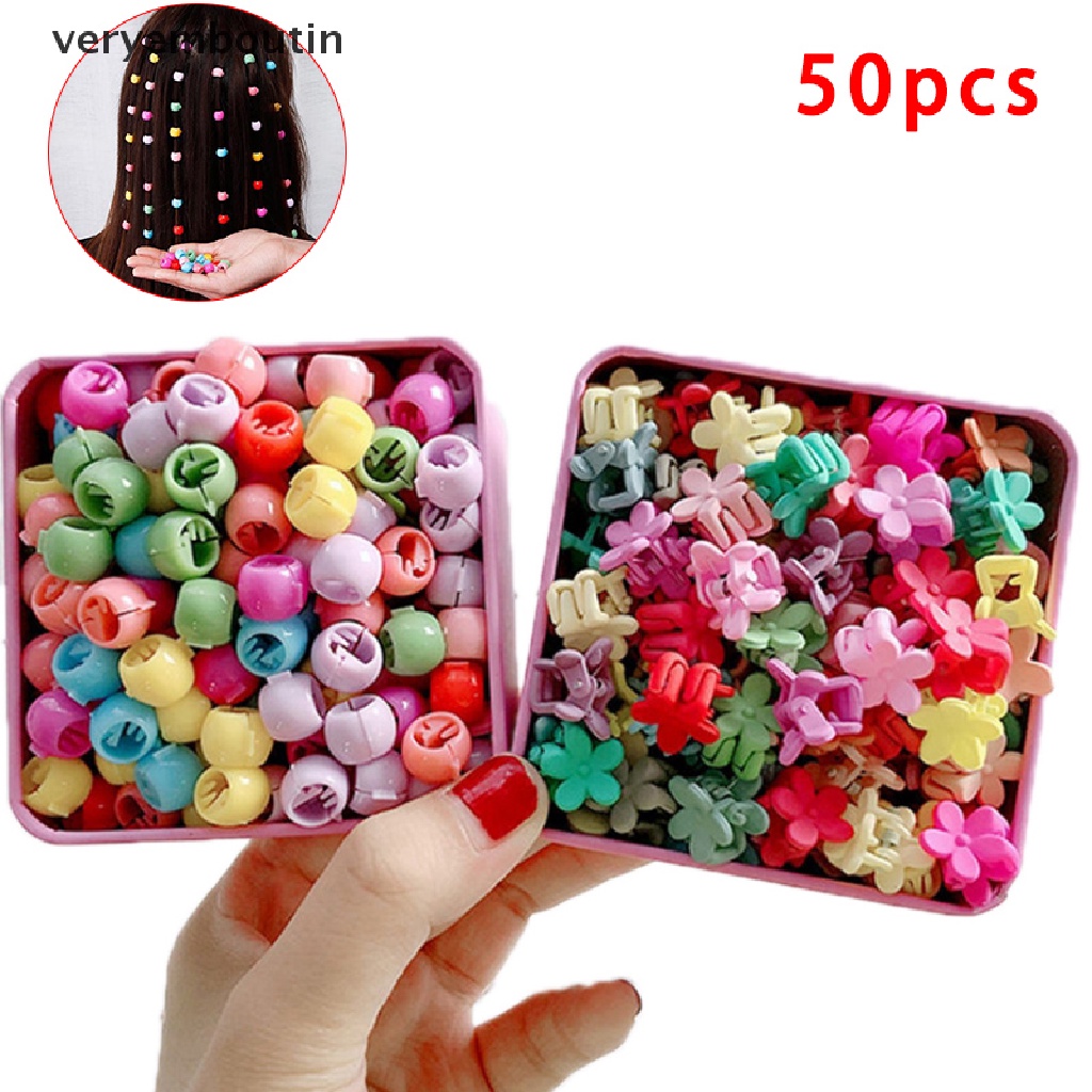 Bộ 50 kẹp tóc hoa nhỏ ngọt ngào tạo kiểu tóc dễ thương dành cho bé gái