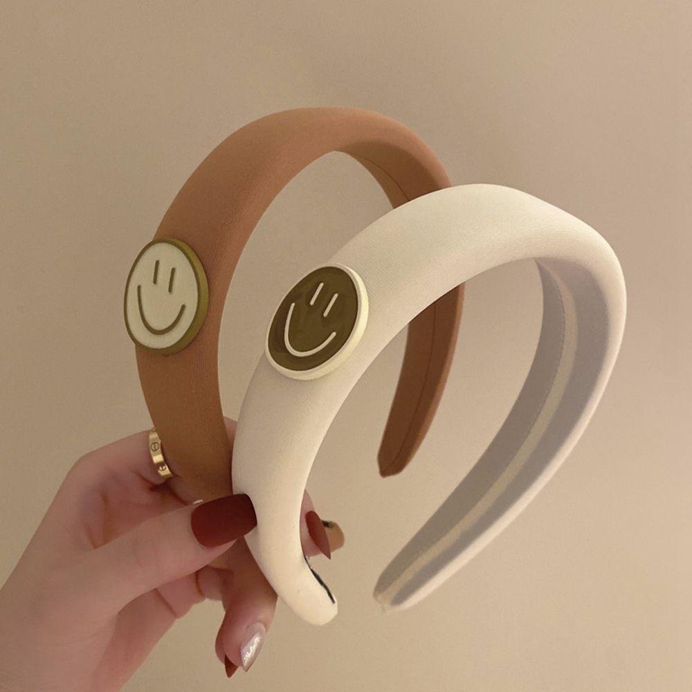 Băng Đô Cài Tóc Bằng Xốp Resin Dày Rửa Mặt Hình Mặt Cười Dễ Thương Cho Bạn Gái