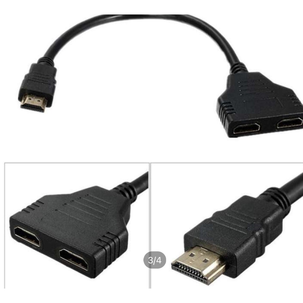 Combo 20 sợi cáp chia tín hiệu HDMI 1 ra 2 (Đen)