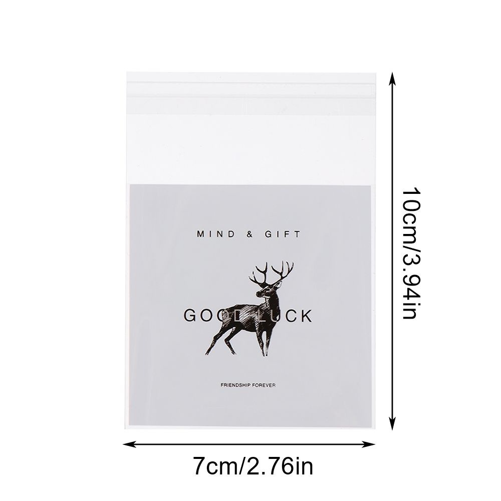 Set 100 Túi Đựng Bánh Quy/ Kẹo In Họa Tiết Hoạt Hình 7*7+3cm Độc Đáo DIY