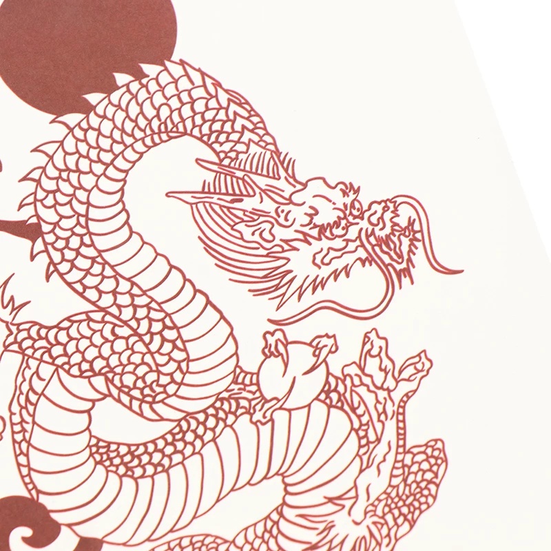 1 Tấm Hình Xăm Dán Tạm Thời Hình Rồng Đỏ Chống Nước Lâu Trôi