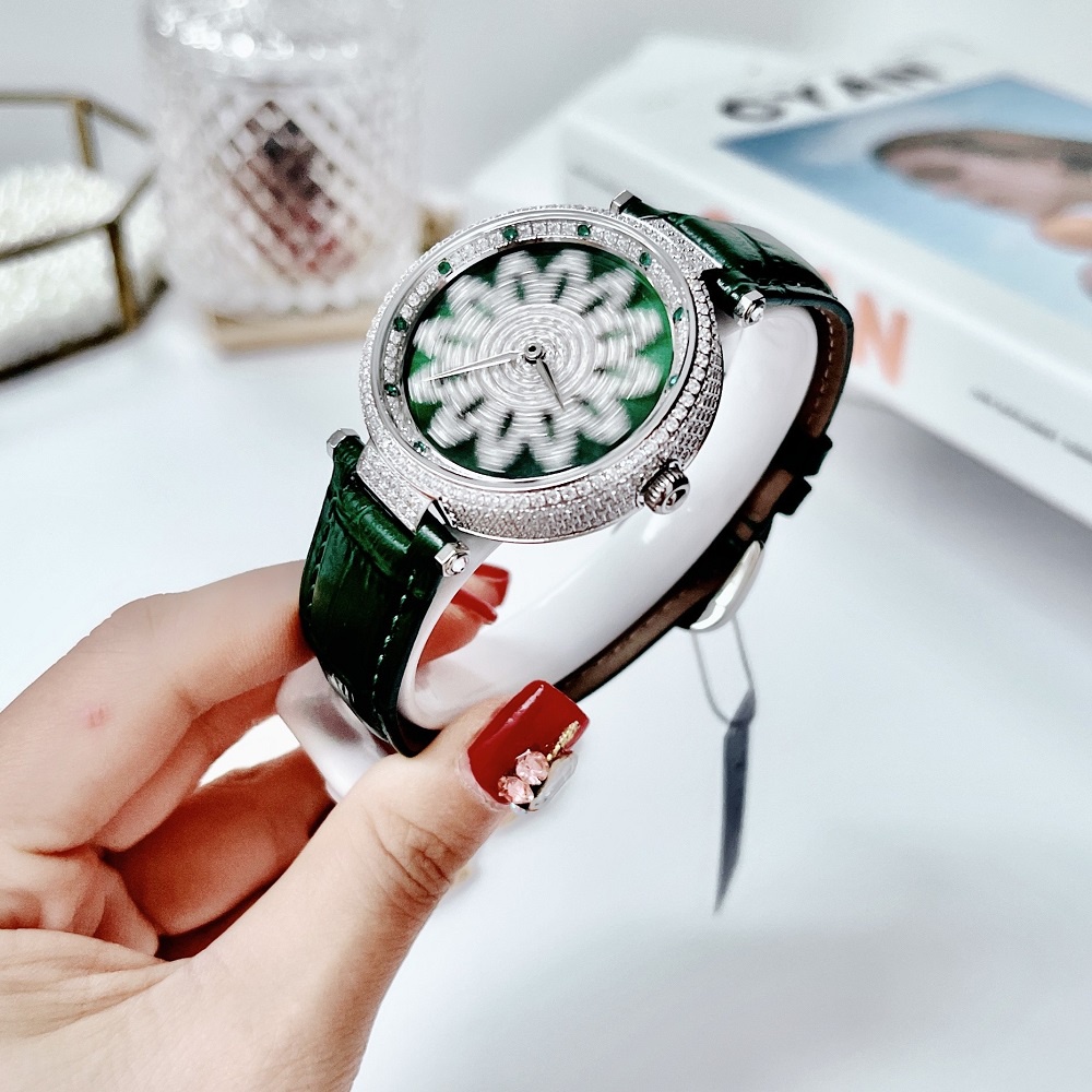 Đồng Hồ Nữ X-Cer Mặt Xoay Dây Da Xanh Lá Chính Hãng 39mm