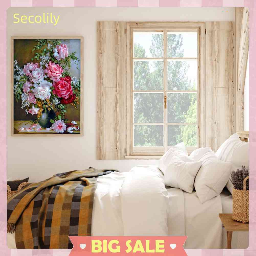 Bộ Tranh Thêu Chữ Thập 11CT DIY Hình Hoa Xinh Xắn Đẹp Mắt