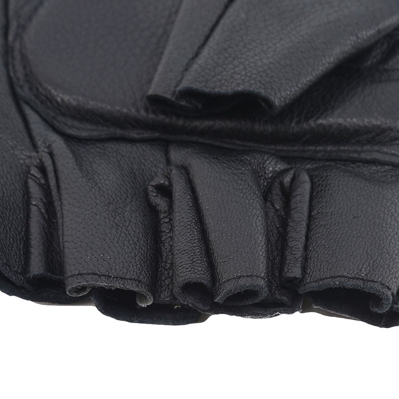 Găng Tay Da Hở Ngón Chống Trượt Cho Nam