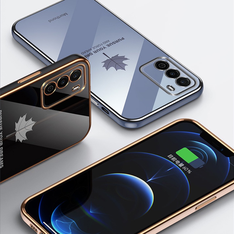 Ốp Điện Thoại Mềm Hình Lá Phong Có Dây Đeo Cho OPPO Realme 5 Pro C2 A1K 9 9Pro C31 C21 V25 C35 9i 8i C17 7i C11 C15