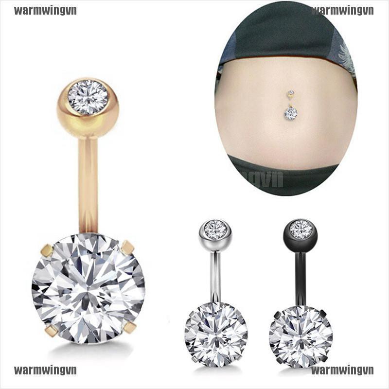 Khuyên RốN ĐíNh Đá BằNg ThéP Y Tế