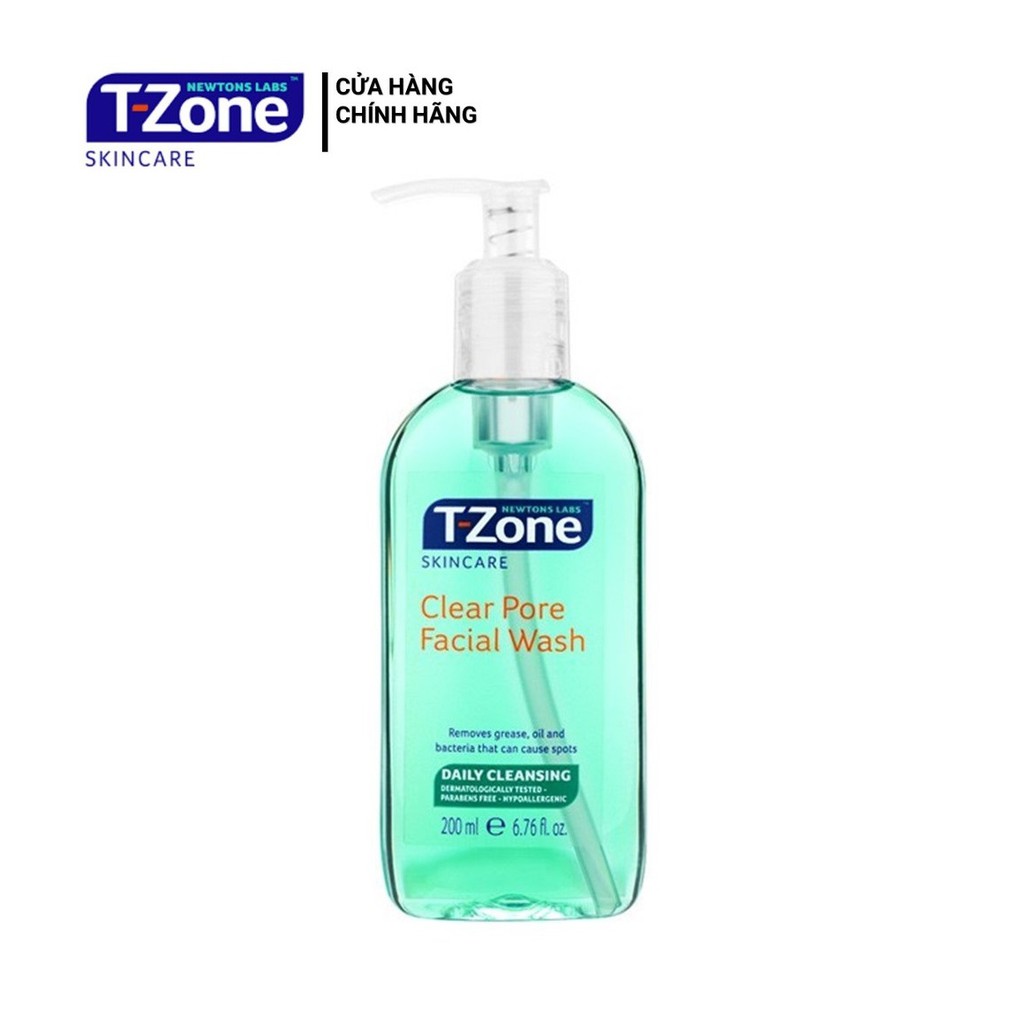 [CHÍNH HÃNG UK] Sữa Rửa Mặt Tràm Trà Cho Da Mụn T-Zone Clear Pore Facial Wash 200ml