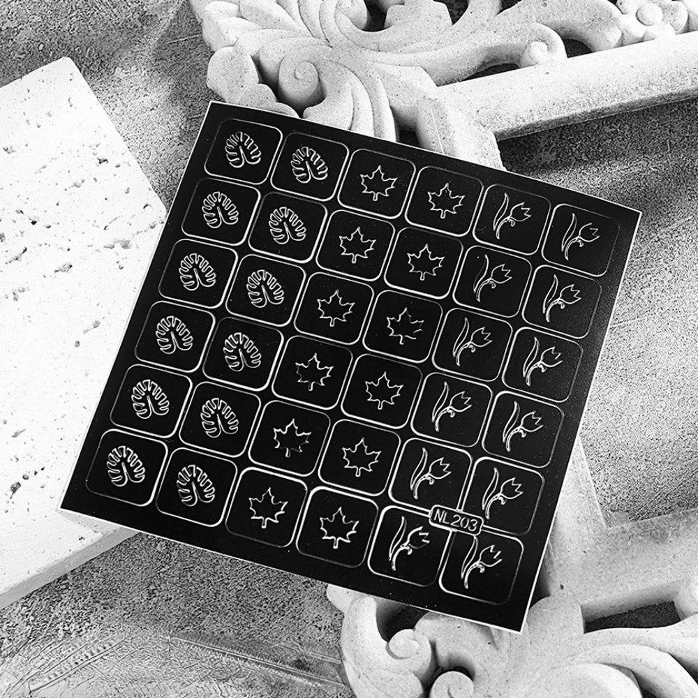 QQMALL Miếng Dán Trang Trí Móng Tay Nghệ Thuật Hình Hoa Hồng Trái Tim