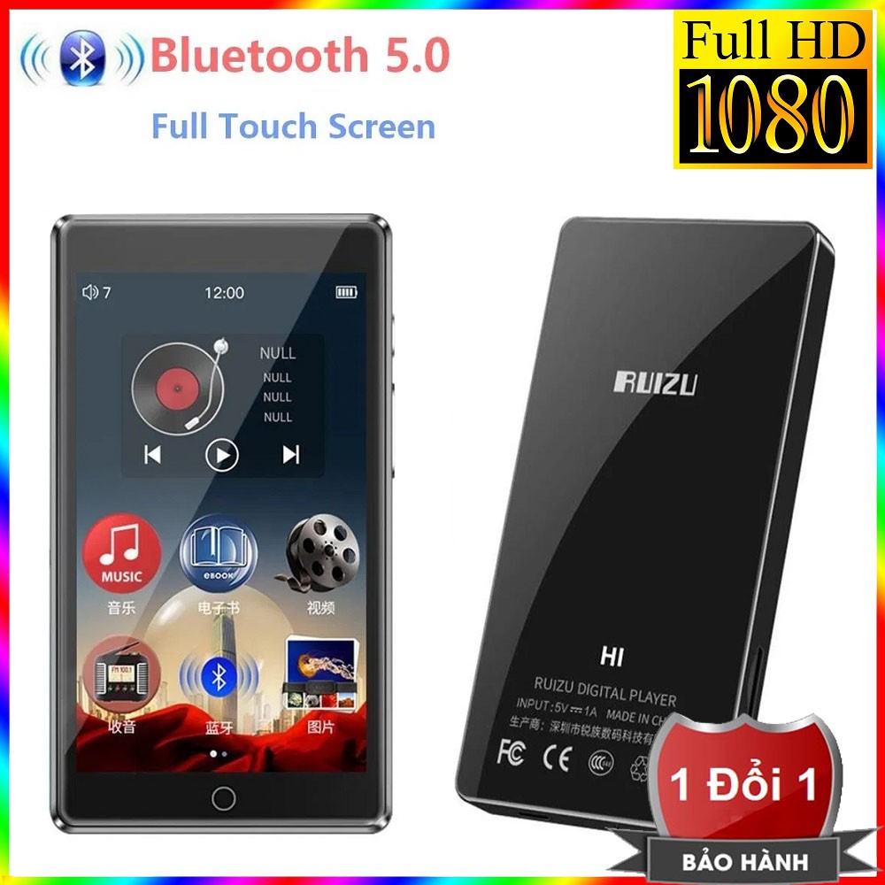 (Quà tặng 99k) Máy nghe nhạc ruizu H1 hifi,bluetooth 5.0,8GB bộ nhớ trong,tặng ốp silicon và dây đeo,tai nghe