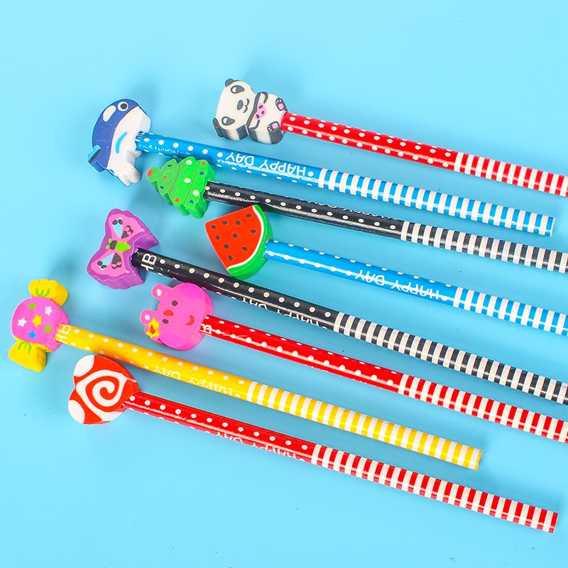 Bút Chì Gỗ HB Kèm Gôm Tẩy Cute (Giao Ngẫu Nhiên) - Minh An Saigon