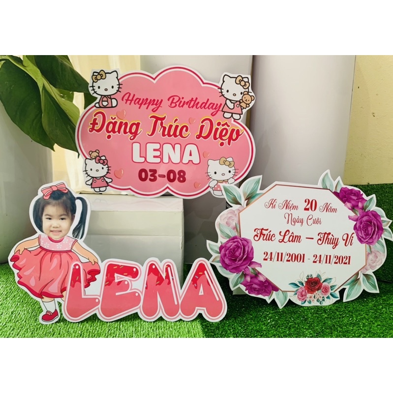Combo thiết kế riêng cho LENA_FREE thiết kế theo chủ đề_Set chibi trang trí sinh nhật