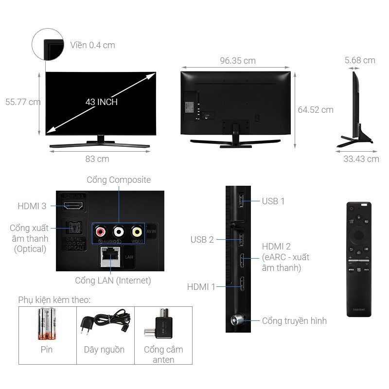 Smart Tivi 4K Vsmart 43 inch 43KD6600 - Hàng nội bộ - New nguyên Seal | BigBuy360 - bigbuy360.vn