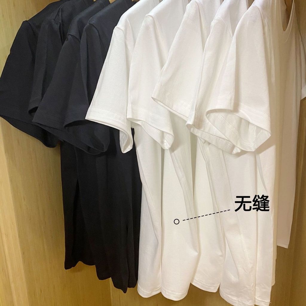 Áo Thun cotton Ngắn Tay Dáng Rộng Màu Sắc Đơn Giản Cho Nam Và Nữ