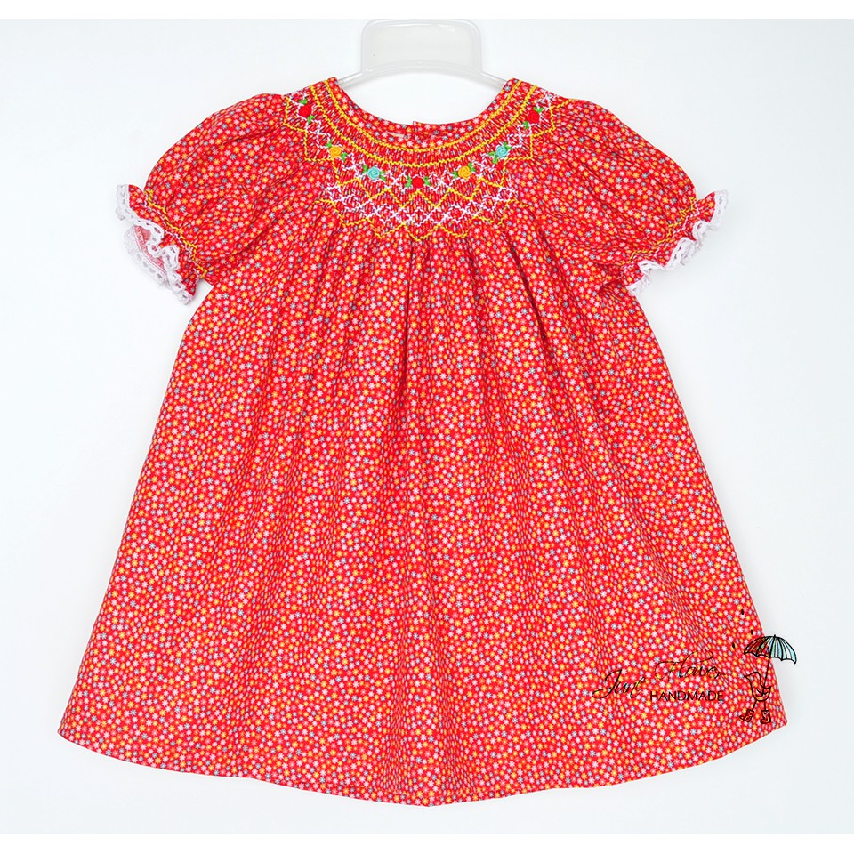 Đầm smock đỏ tết