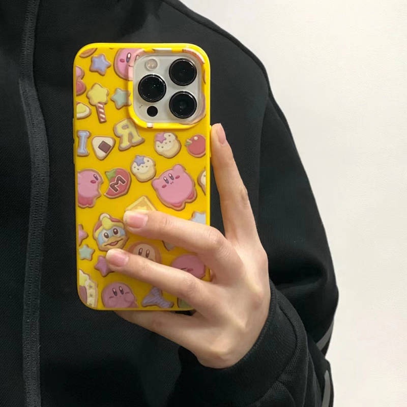 Cute Cartoon Kirby 14Promax Apple 13 Phone Case Iphone12 for 11 Soft XR Yellow 8P sHbs