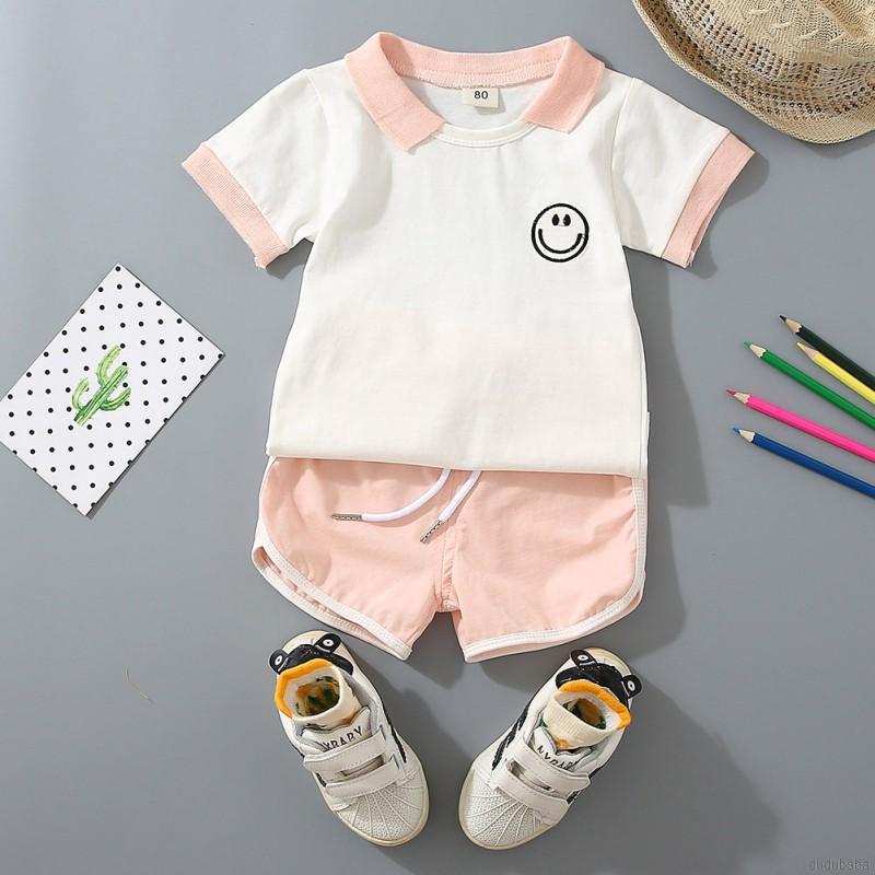 Set Áo Thun Tay Ngắn &amp; Quần Short Cho Bé Từ 0-5 Tuổi