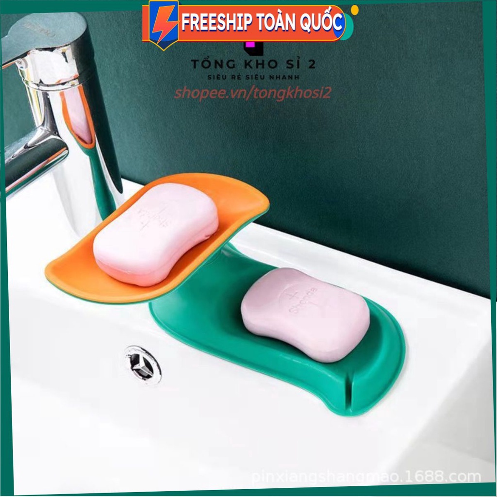 [Đồ Gia Dụng] Kệ Để Xà Phòng Nhà Tắm 2 Tầng, Khay Đựng Xà Bông Xoay 360 Độ GC40976